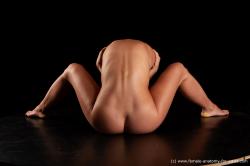 Nude Woman White Slim long brown Standard Photoshoot Pinup
